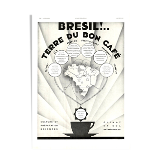 Vintage poster 30s Café du Brésil
