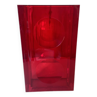 Red Plexiglass Vase "UFO" by Fabio Manlio Ciocca for Guzzini, Italy 1970s