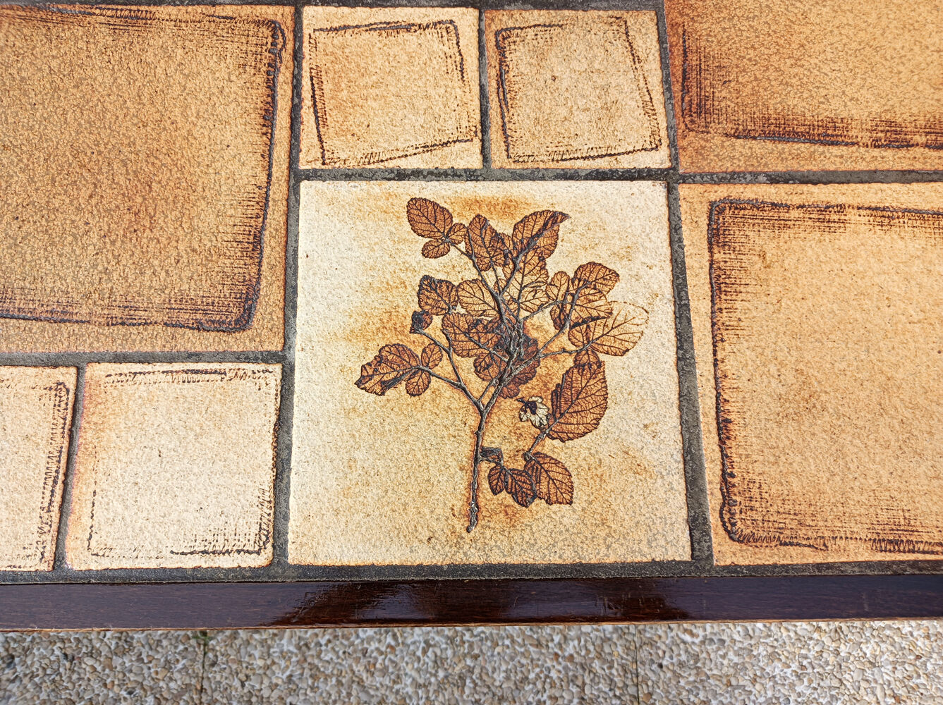 Rectangular herbarium coffee table, vintage 60s
