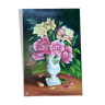 Huile sur toile fleurs dans un vase