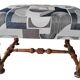 Lot de 2 poufs rectangulaire banquette pied de lit art déco retapissée vintage années 1930/1950