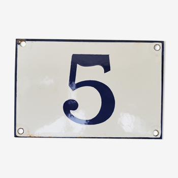 Old enamelled plate house number