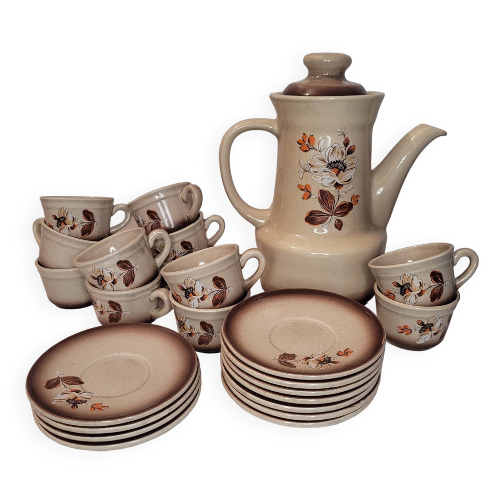 Service à café ou thé modèle églantine en arcopal année 70, grande