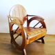 Fauteuil colonial en bois et bambou