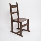 Set of 6 wooden chairs and leather seat