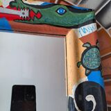 Mirror. Signed R. Bonet. Crocodile theme.