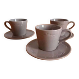 Set of 3 brown cups