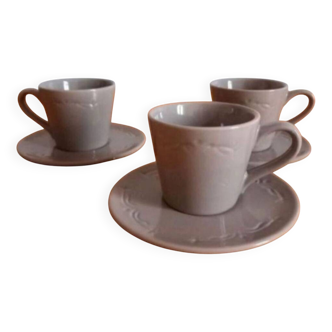 Set of 3 brown cups