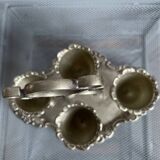 Antique egg set in nickel silver metal