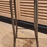 High workshop stool in wood and metal