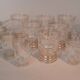 Service of 14 gold-plated and engraved glasses with a deer in the woods design from 1950