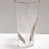 Transparent and Gold Hexagonal Murano Glass Vase by Cenedese