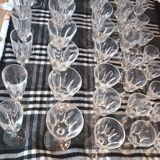 Large service of vintage 60s and 70s crystal glasses