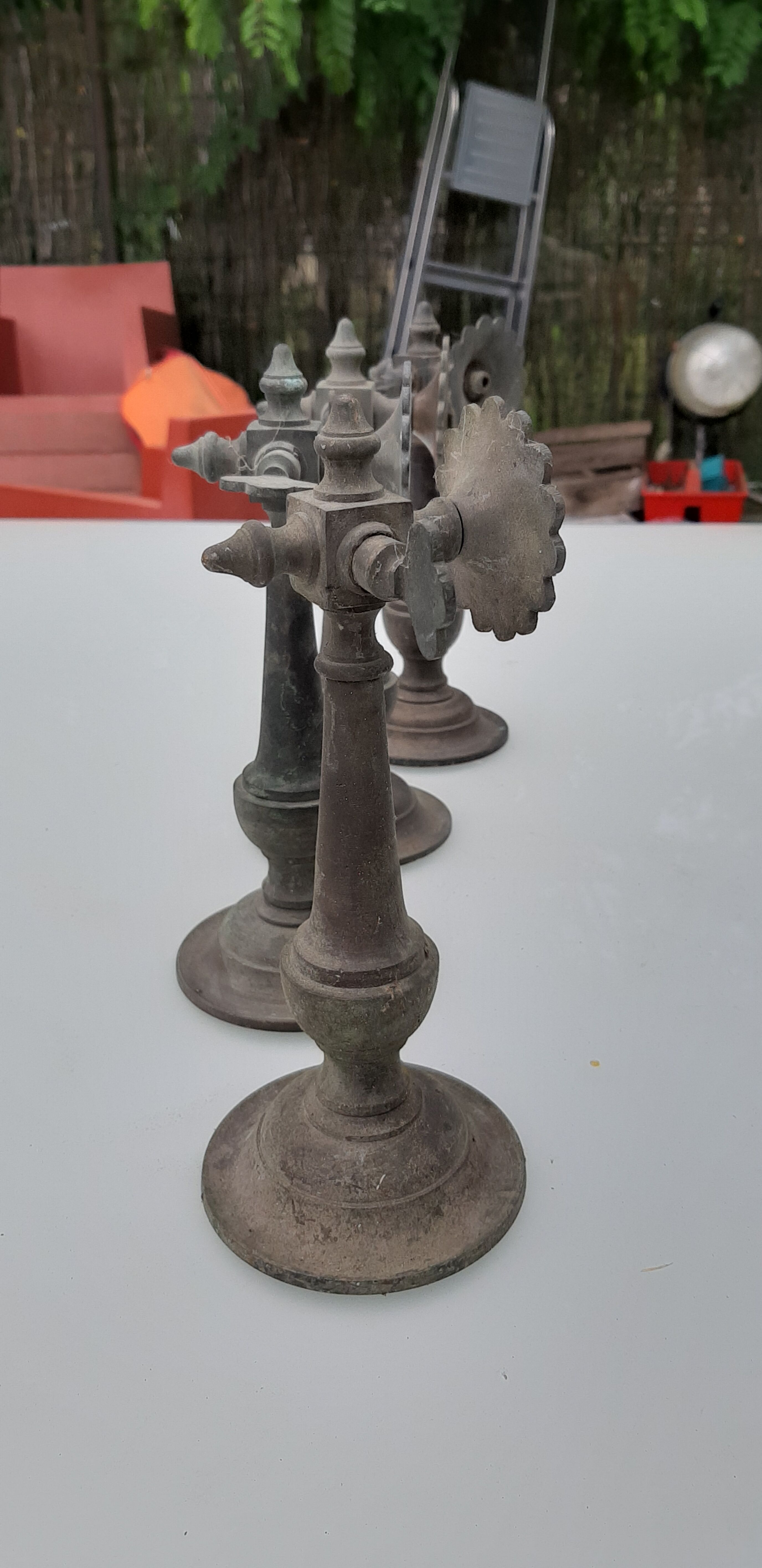 4 bronze sconces 19th
