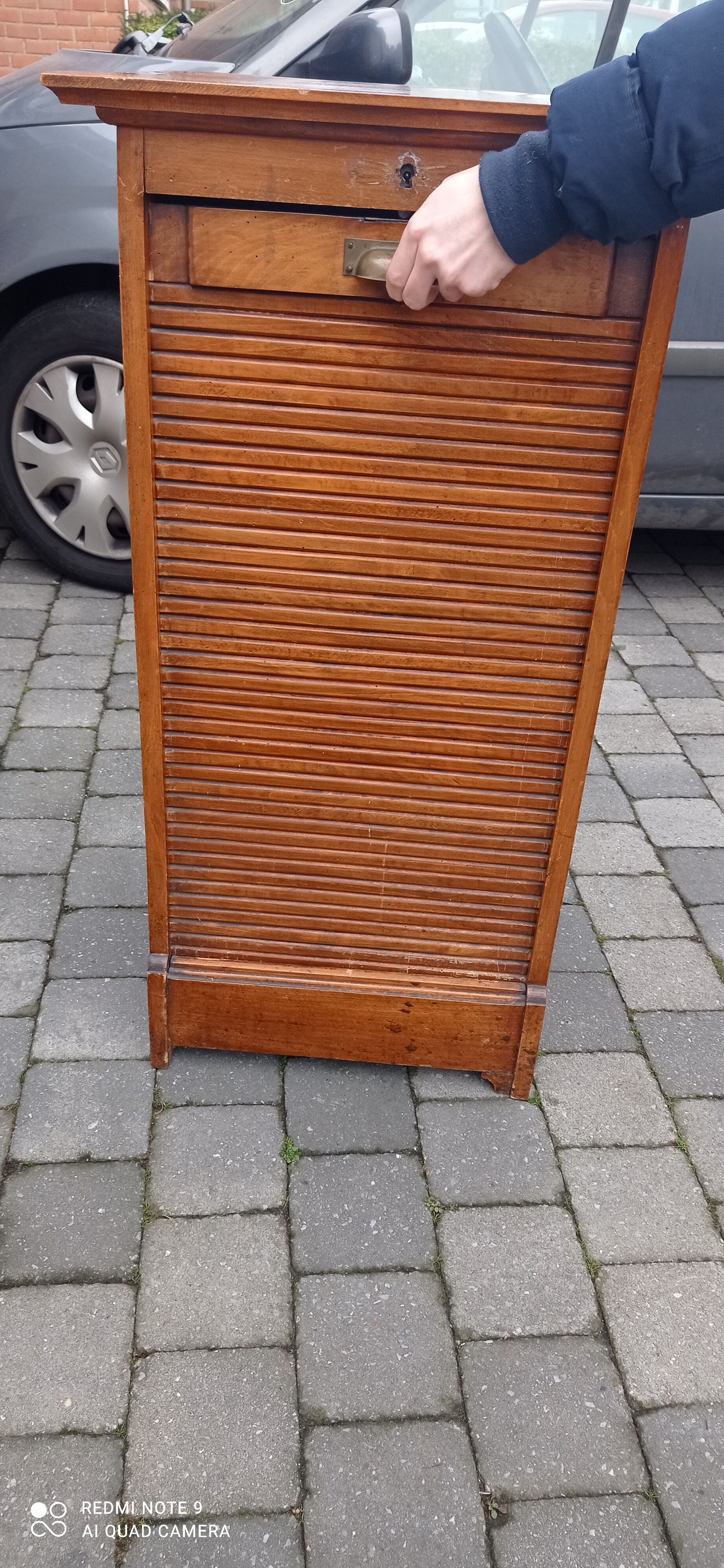 Old cabinet wooden curtain binder