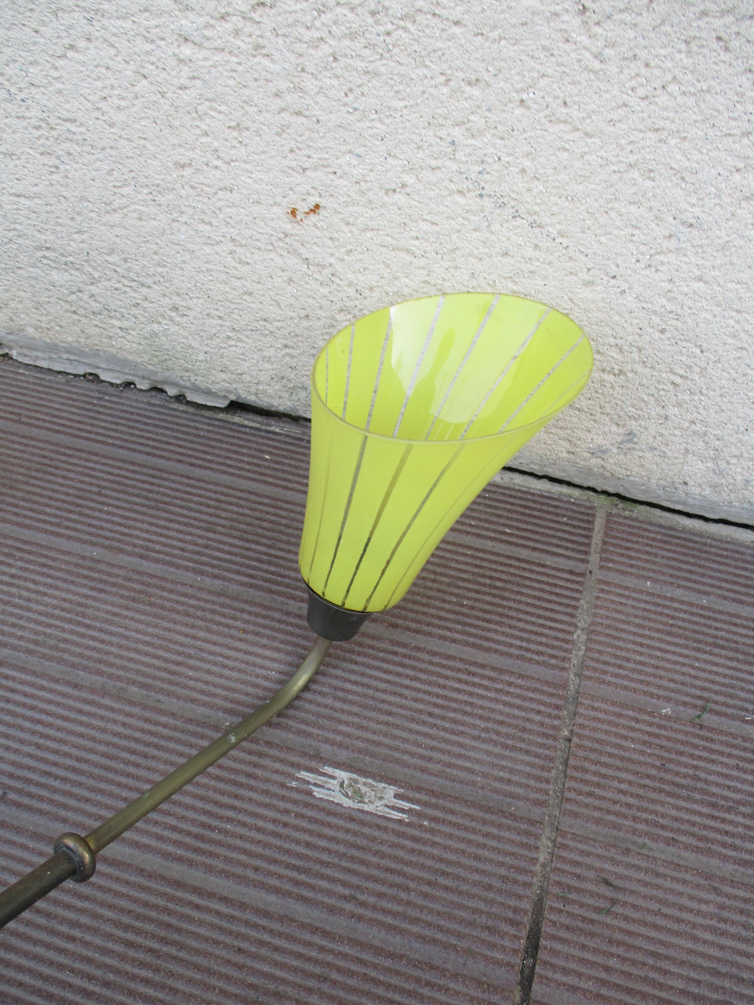 Chandelier vintage glass Tulip color 6 branches
