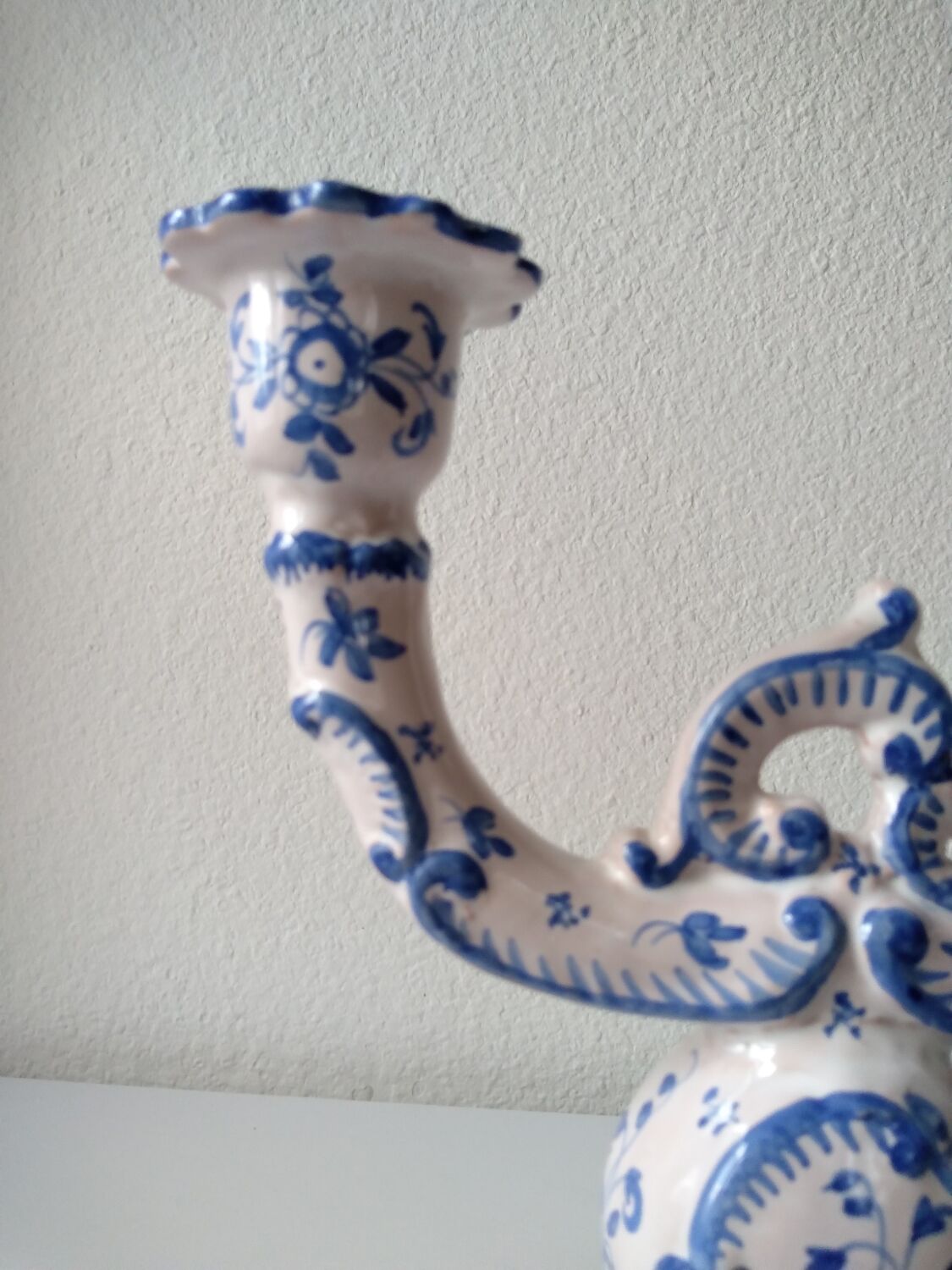 Ceramic chandelier hand-painted with signature