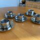 Casalinghi STO stainless steel cups, vintage 70s Italian design