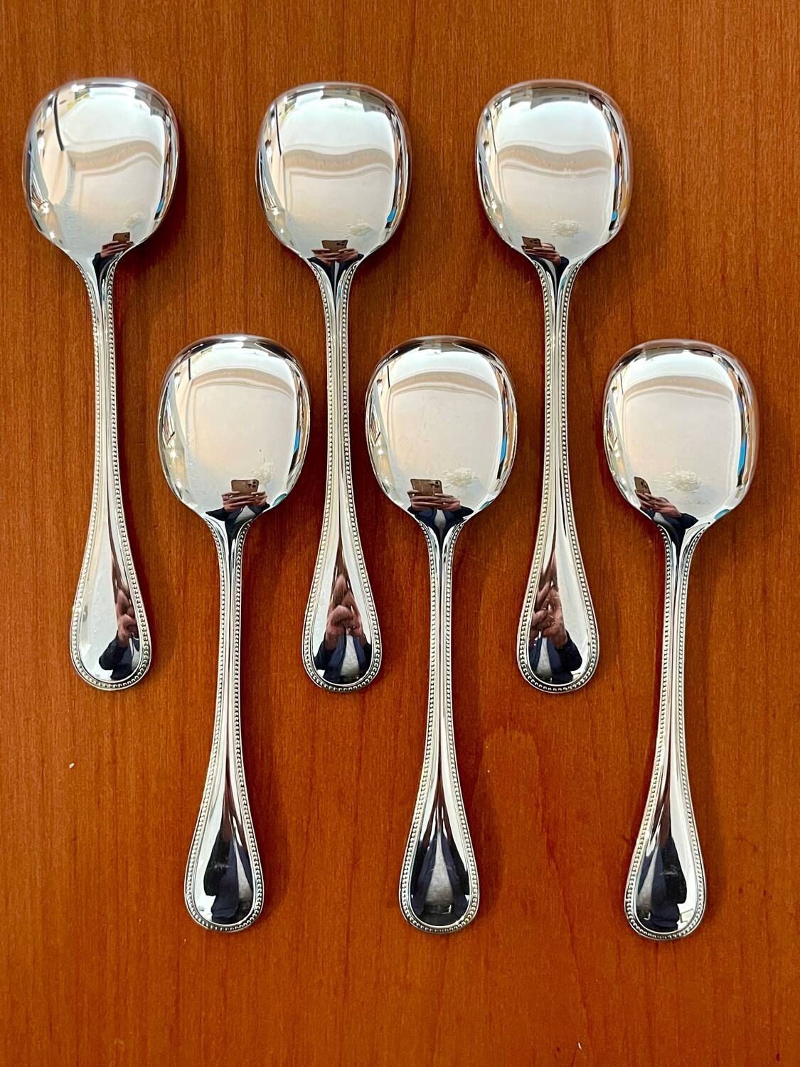Christofle pearls, 6 ice cream spoons, sorbet, new condition