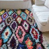 Tapis berbère boucherouite à losanges - 198x136cm