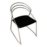 2 Chaises en acier filaire vintage des années 80 en chrome