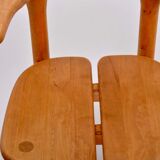 Set of four modern mid-century Scandinavian rustic dining chairs