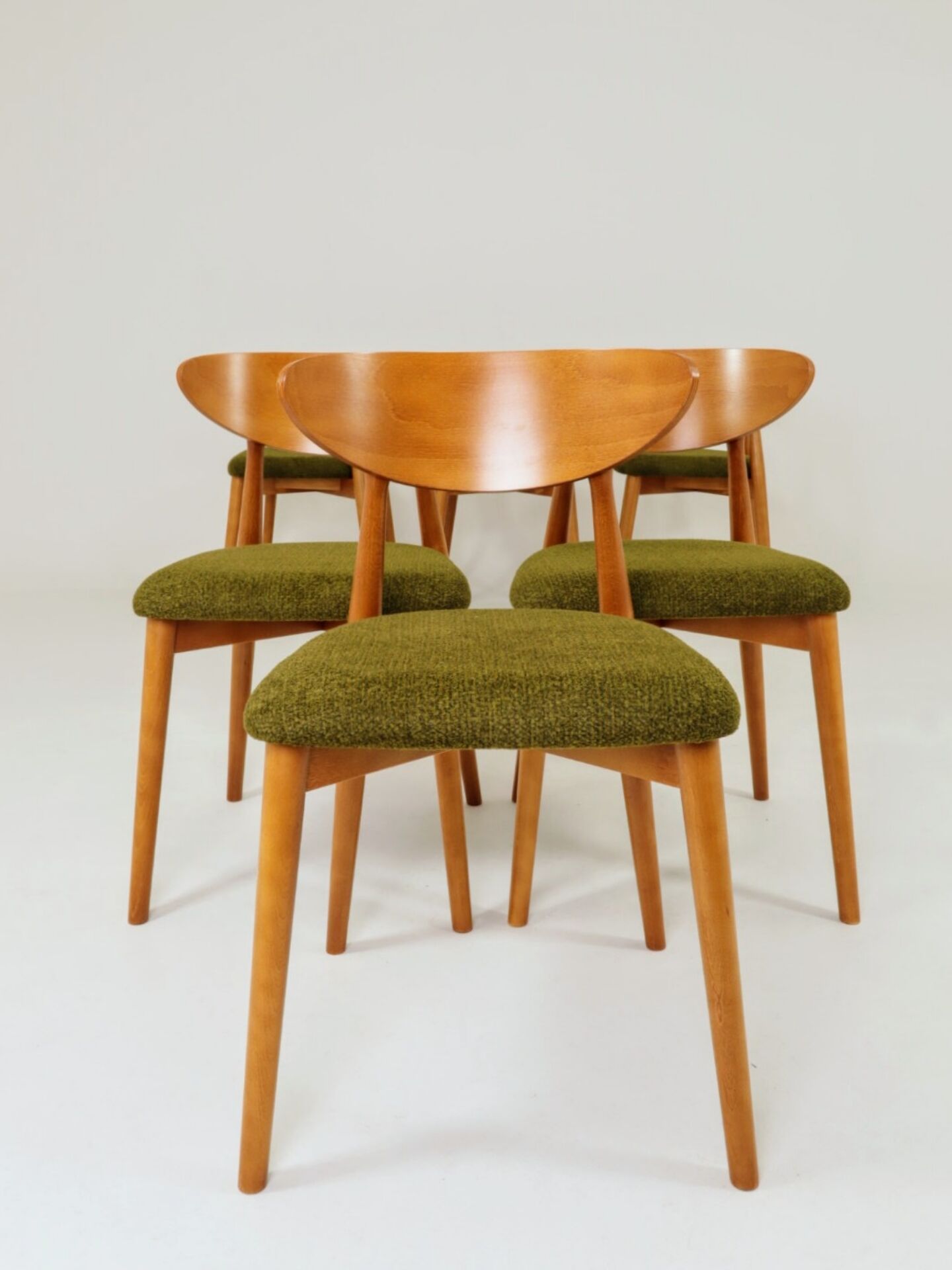 Wild green dining chairs light wood