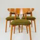 Wild green dining chairs light wood