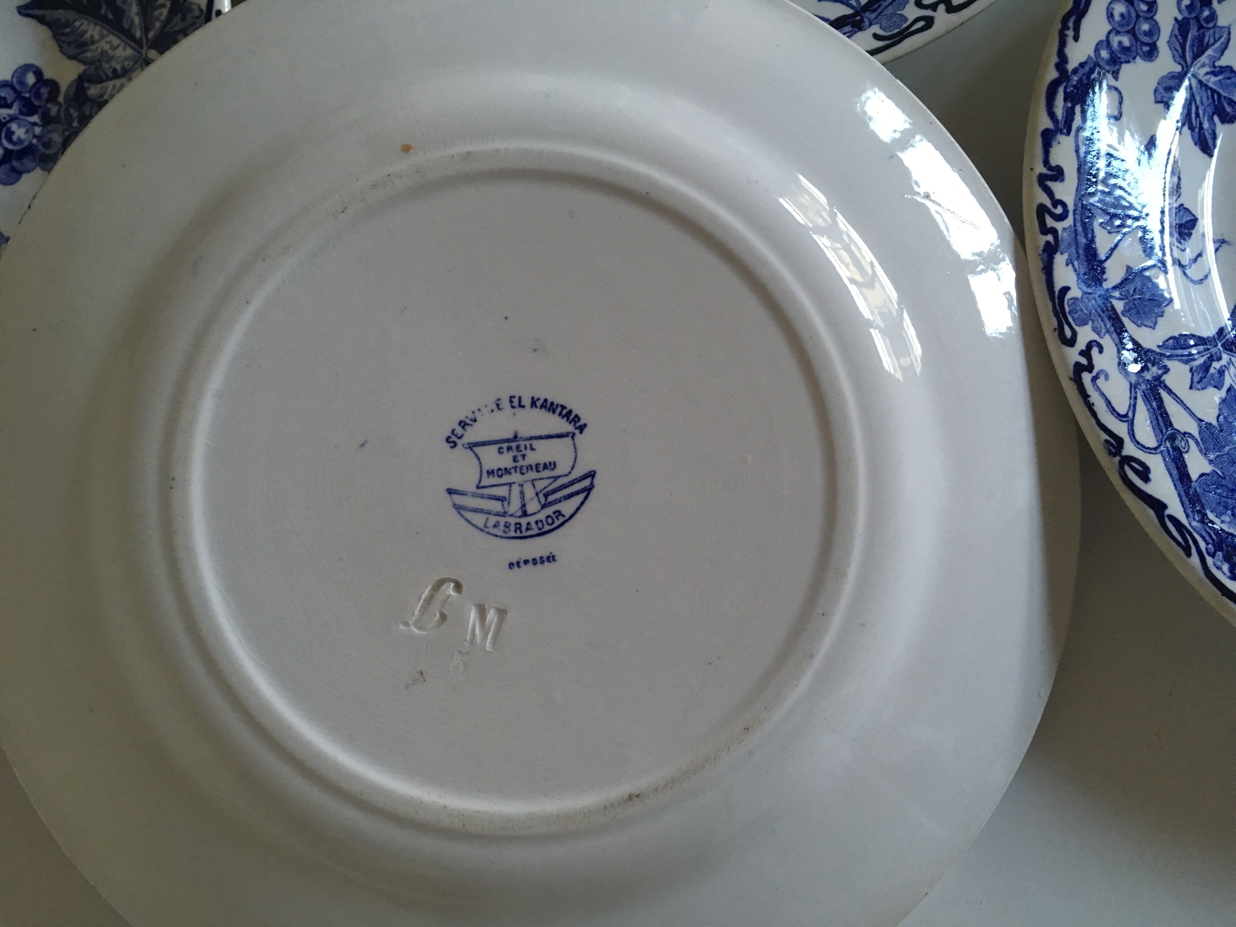 Creil and Montereau service El Kantara c.1890 earthenware plates