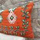 Housse de coussin Kilim berbère vintage : Coussin en laine marocaine