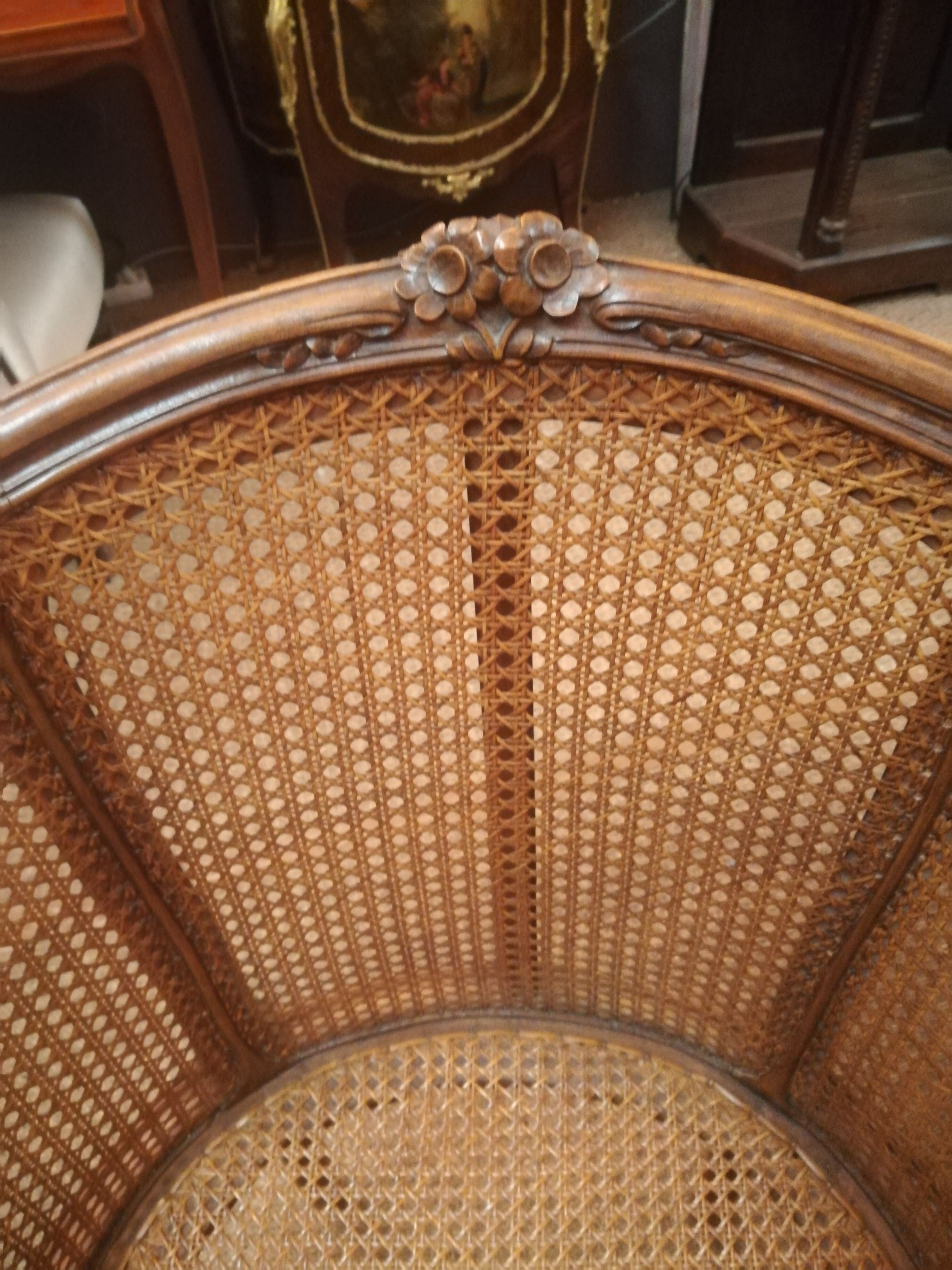 Louis xv style canned armchair