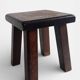 Vintage Rustic French Oak Stool in Pierre Chapo Style, Early 20th-C