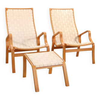 Ensemble de deux fauteuils Finn Ostergaard avec repose-pieds pour Kvist