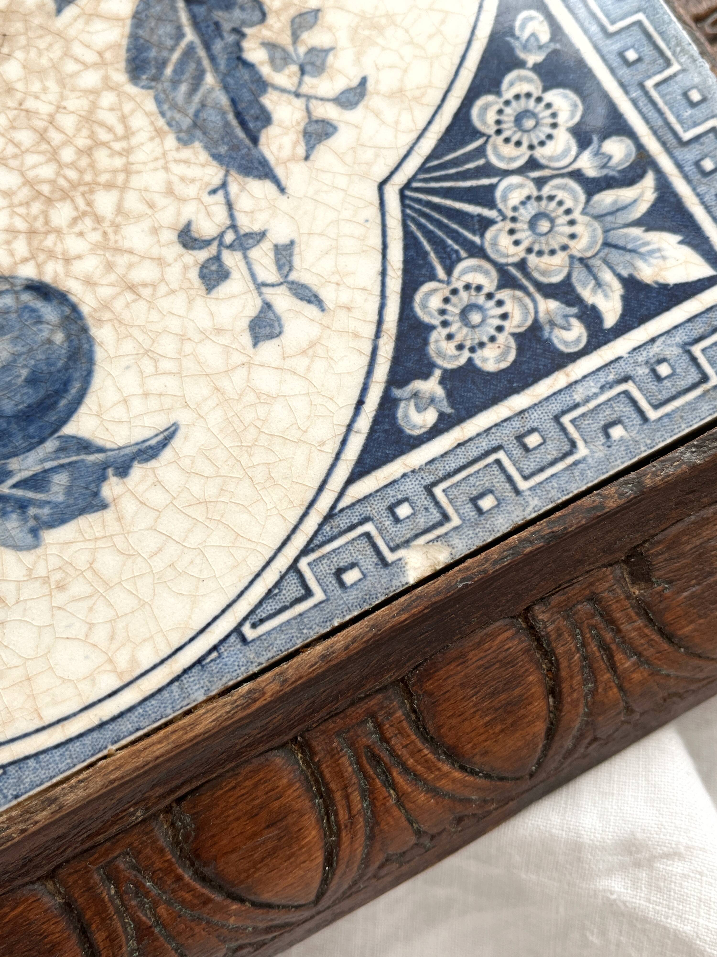 Gien birds iron earthenware trivet