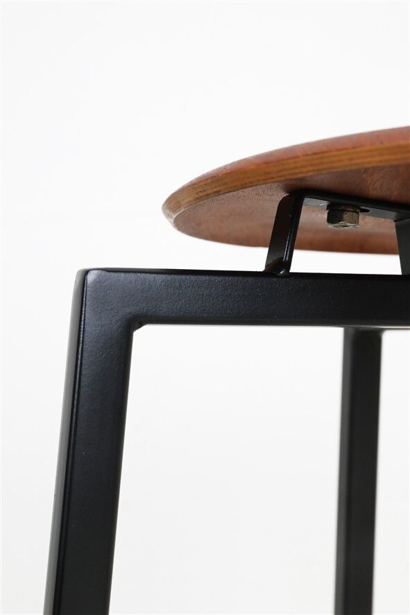 Extraordinary Danish workshop stool / fully restored / teak / steel / mid-century modern design / industrial / 1960s