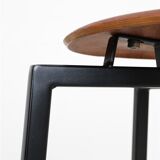 Extraordinary Danish workshop stool / fully restored / teak / steel / mid-century modern design / industrial / 1960s