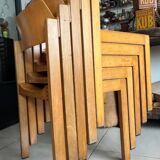 5 chaises empilables vintage — Rainer Schell  Schlapp Möbel 1960s