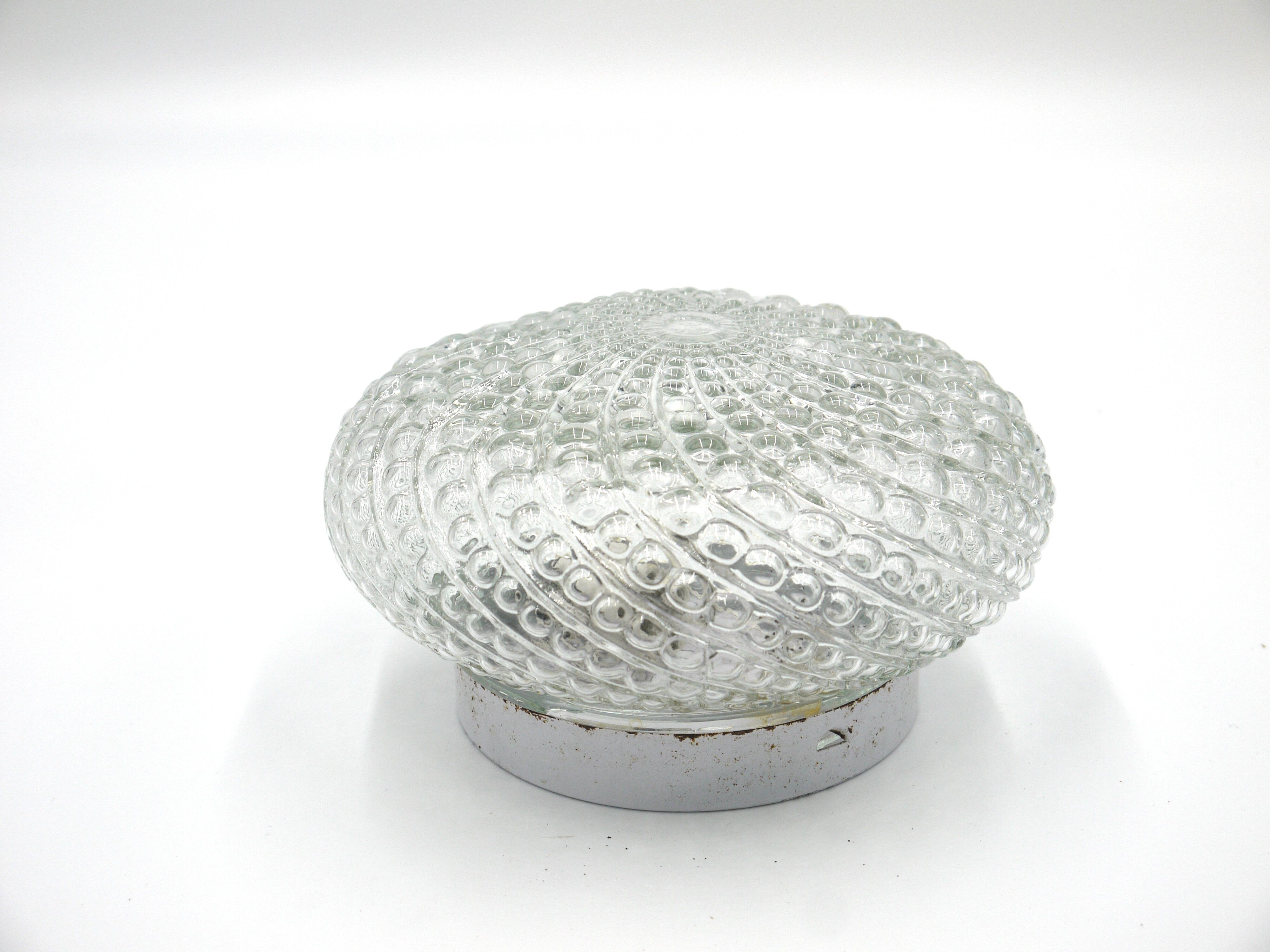 Molded glass ceiling lamp