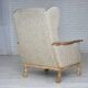 1970s, Danish highback armchair, furniture wool, solid oak wood.