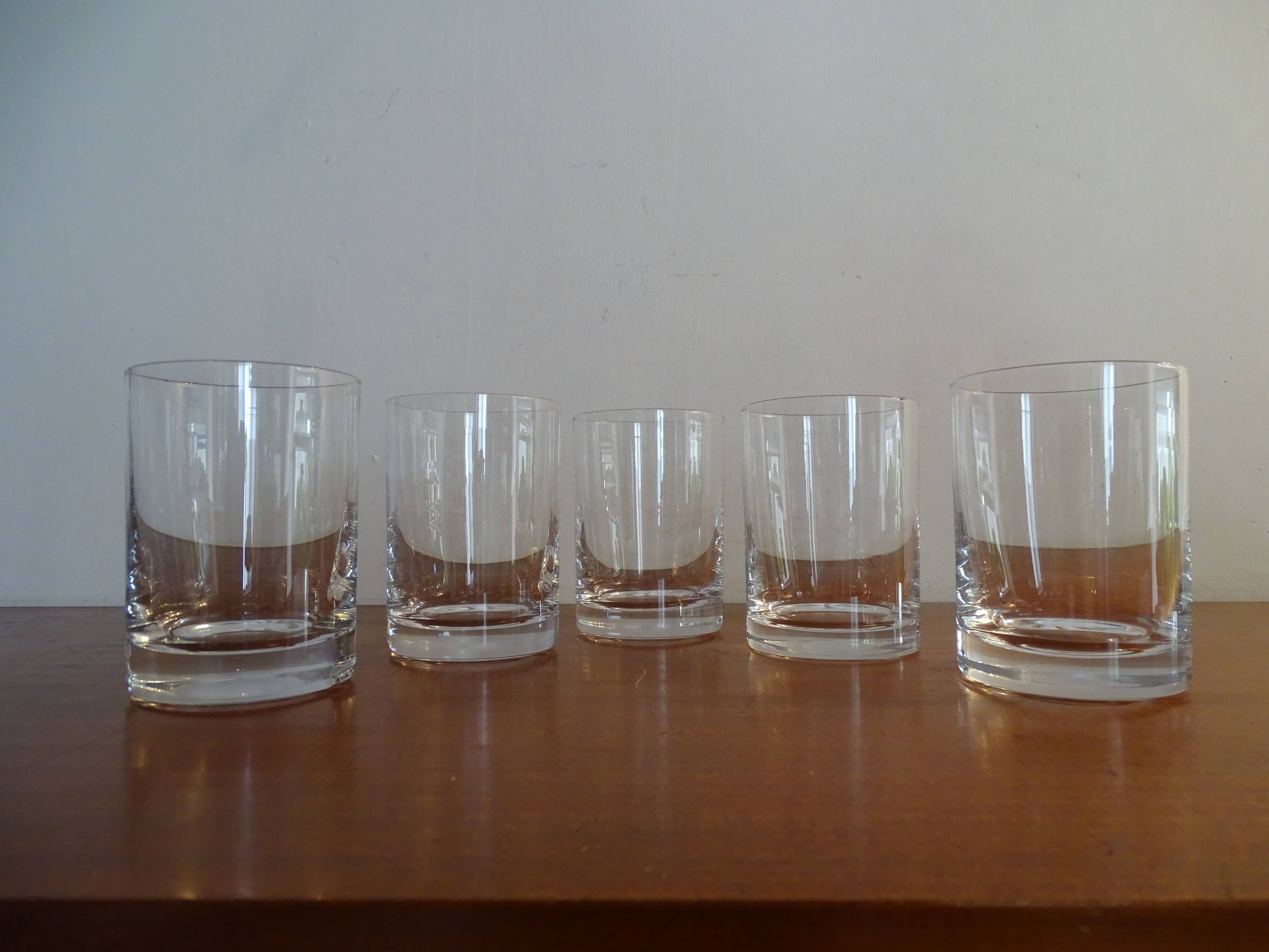 4 signed Daum France crystal water/whisky glasses - H11 cm Ø 7.8 cm
