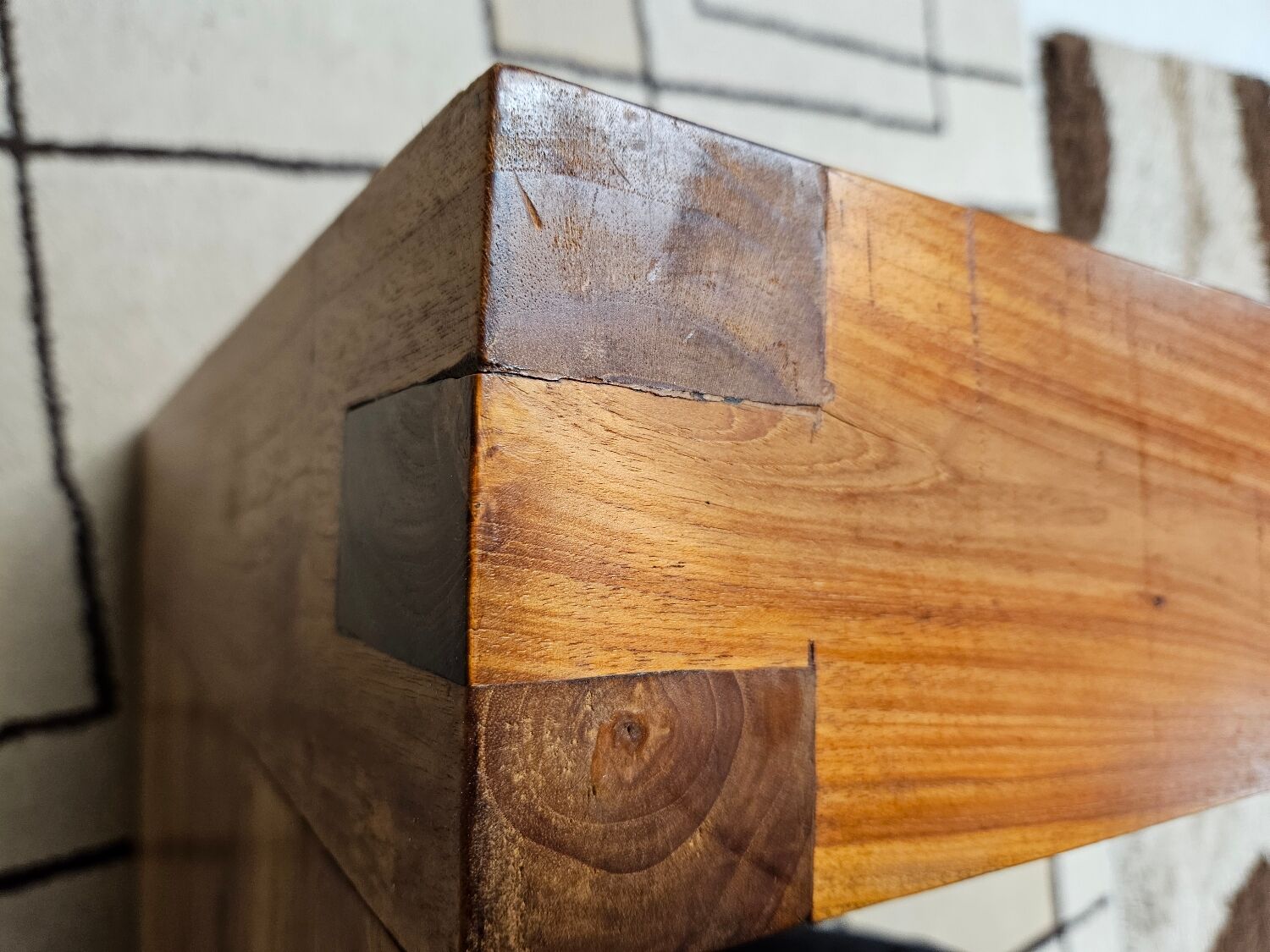 Vintage solid wood mortise and tenon coffee table
