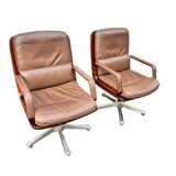 vintage leather and wood office/conference chair – st