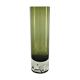 Cylindrical vase green glass Scandinavian design 70s