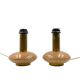 Ensemble de 2 pieds de lampes de table Hollywood Regency en granit rose et laiton, Italie 1970