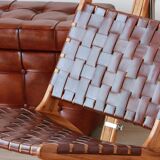 Pair of Teak & Leather heaters - model "Los Angeles" - Olivier de Schrijver