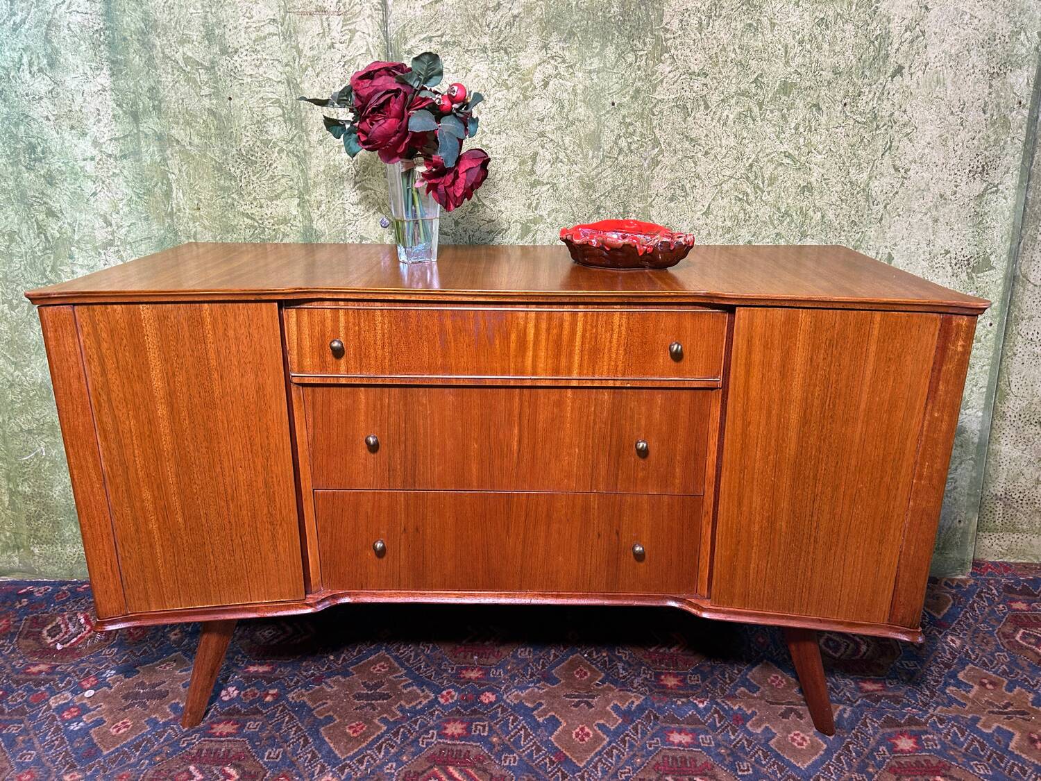 Mid century retro vintage teak small sideboard by William Lawrence 1960