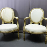 Paire de fauteuils Louis XVI
