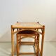 Tables gigognes bambou rotin osier - 1950/60