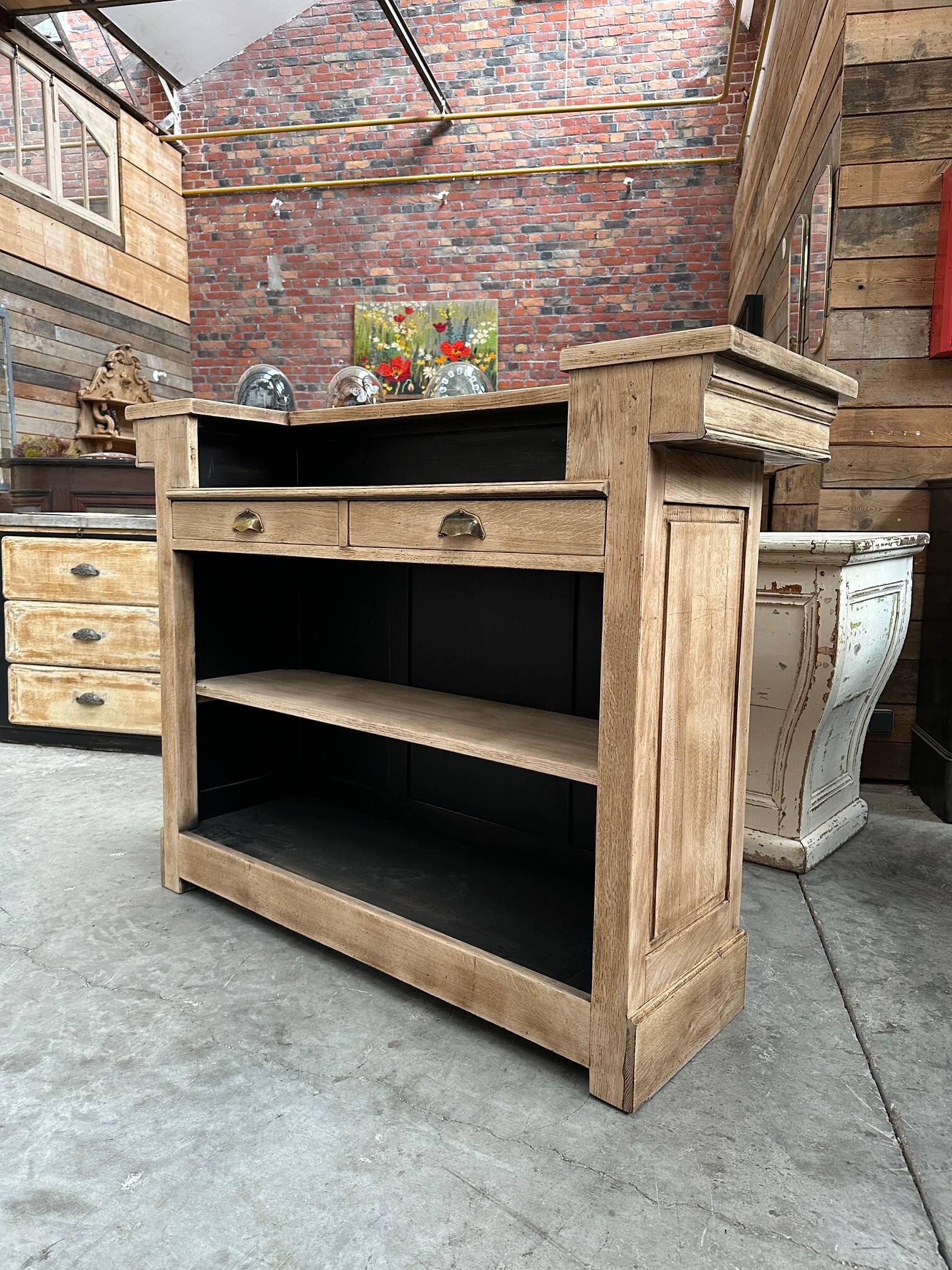 Solid oak bar from the 1950s
