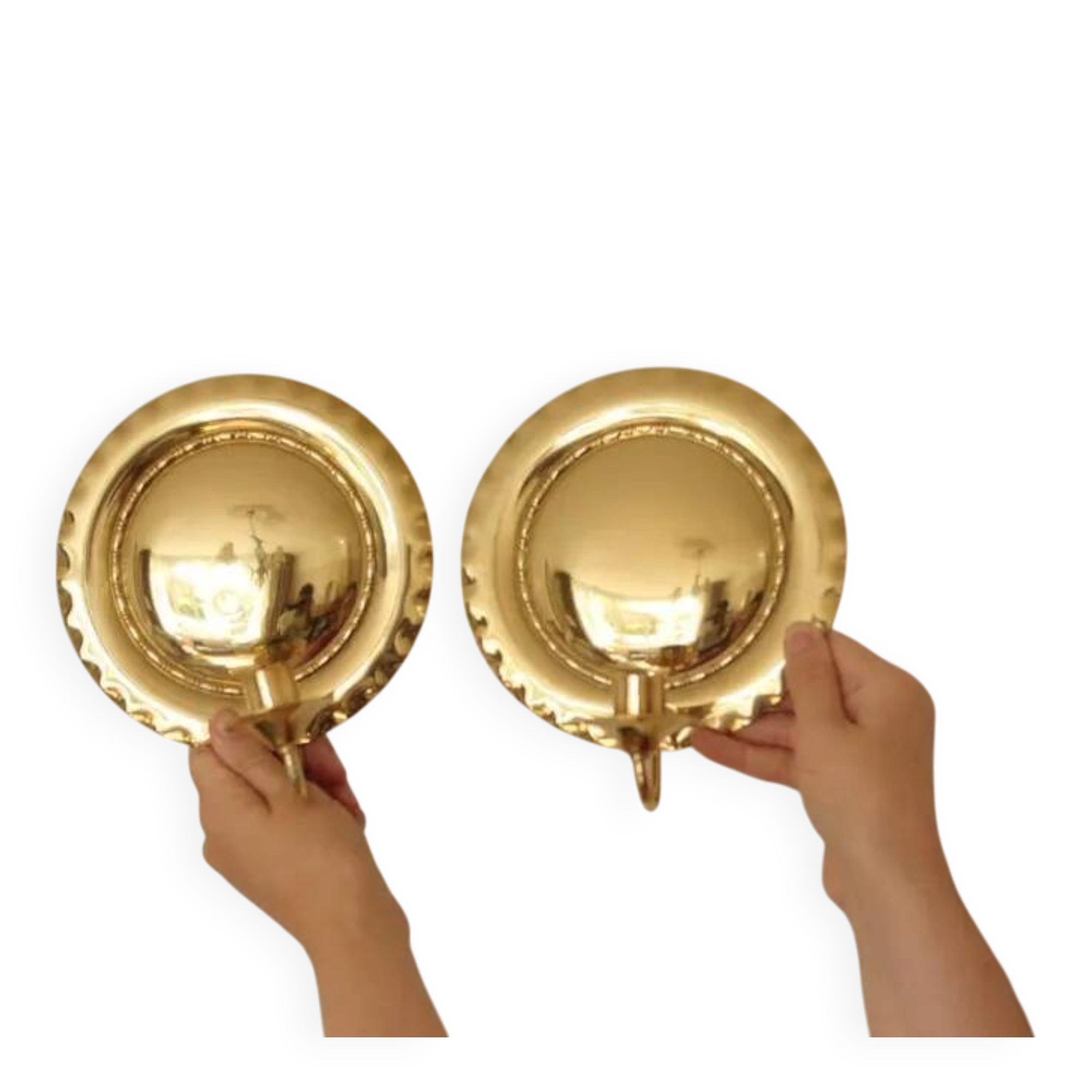 Pair of Swedish Mid-Century Brass Wall Sconces